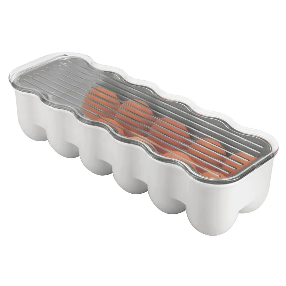 mDesign Eierbox Kühlschrank 24 Eier 2er Pack Hellgrau