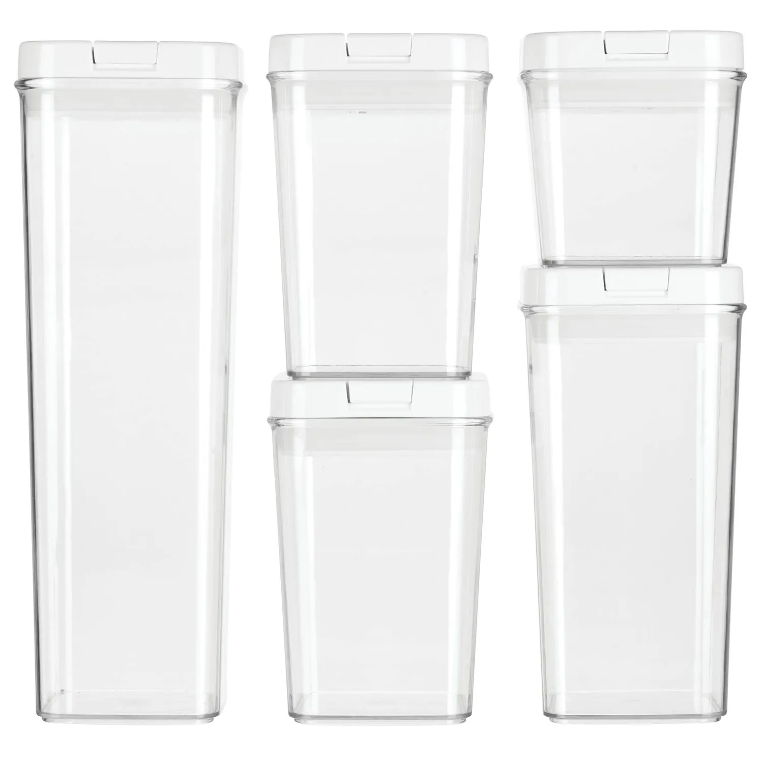 mDesign Vorratsdosen Set 5er transparent luftdicht BPA-frei