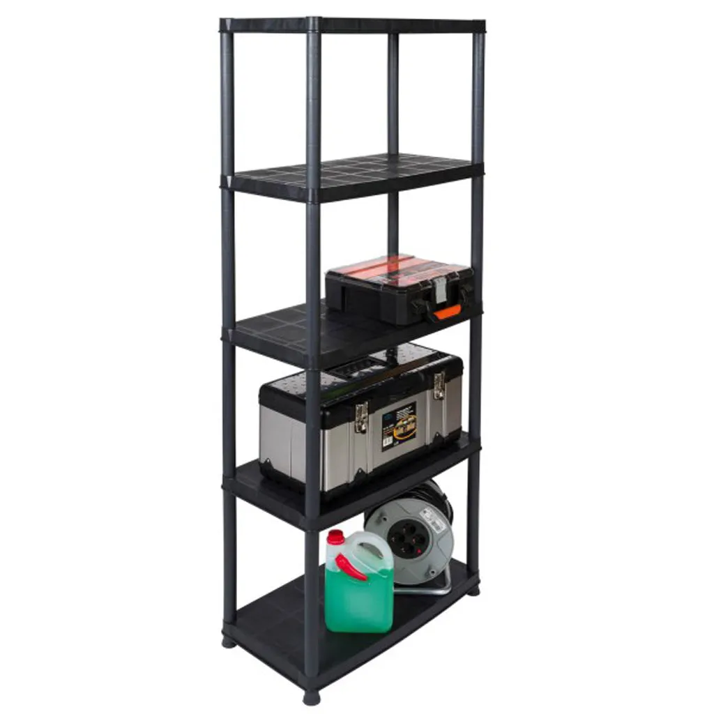 Kreher Platin Kunststoffregal Schwarz 2er Set 171 cm 150 kg