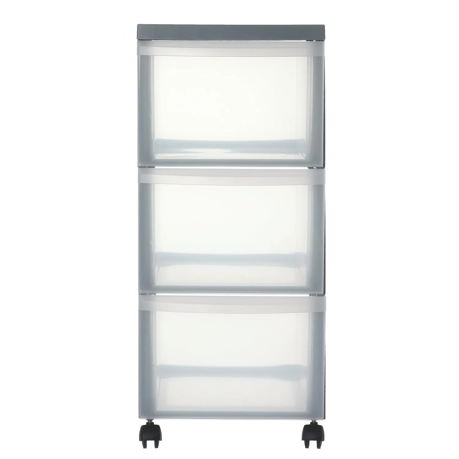 Iris Ohyama A4 Drawer DC-303 Rollcontainer Grau 3x15L