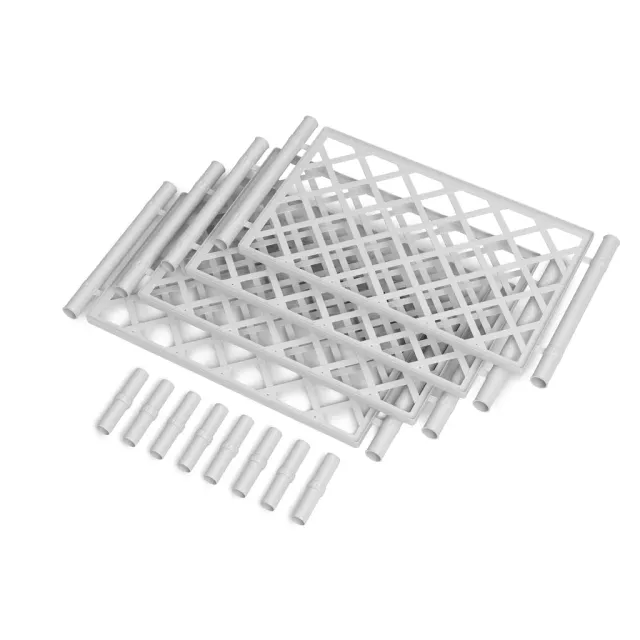 Kreher Spalier XL Rückwand weiß Rattan-Optik mit Verbindern