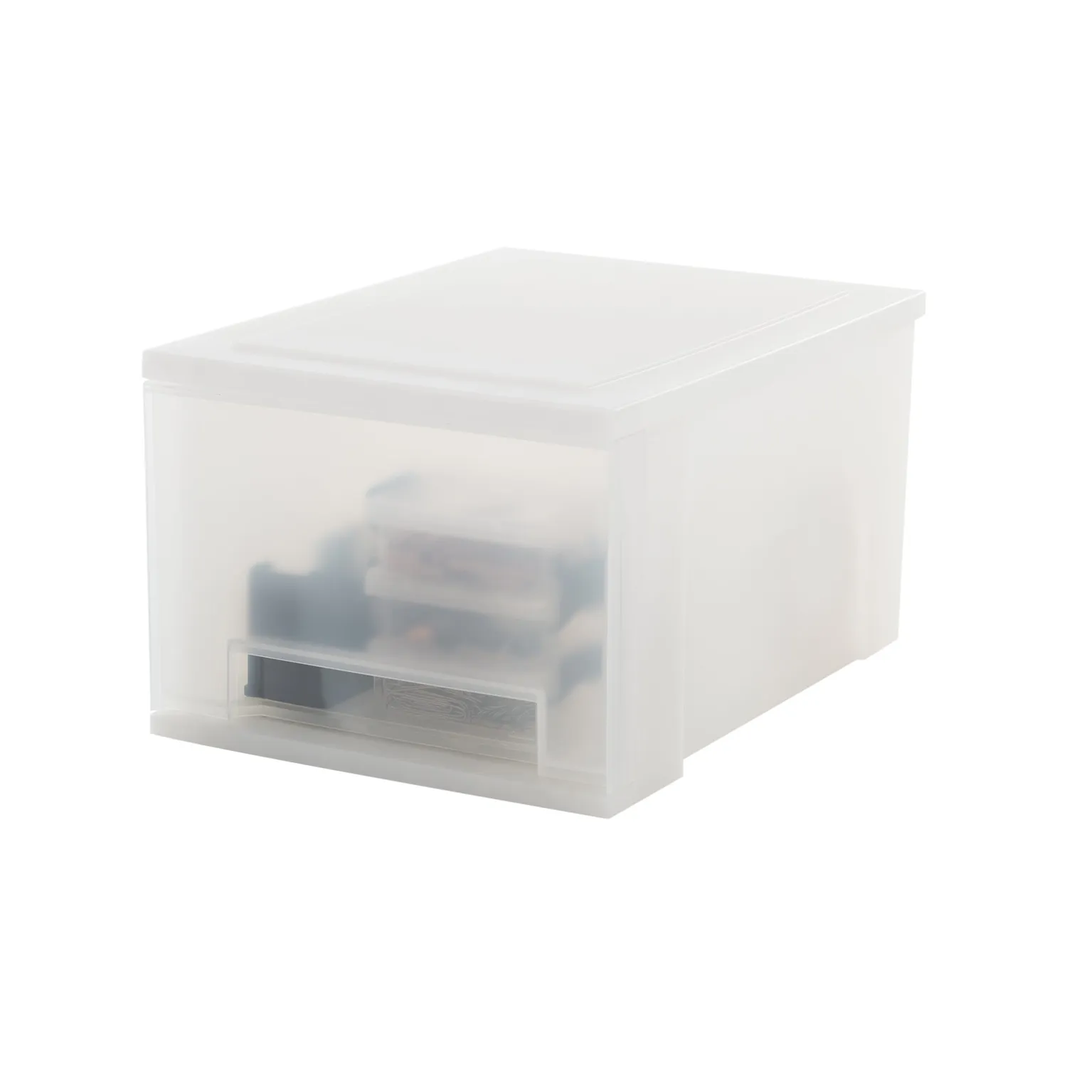 Iris Ohyama SD-220 Stapelbox 4er-Set frostweiß 15L