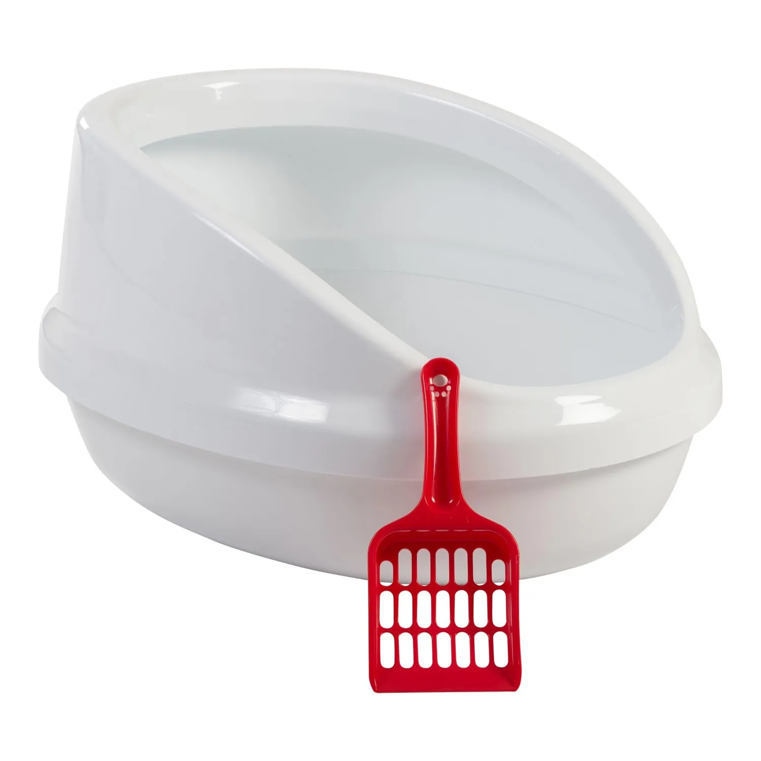 Iris Ohyama PNE-500H Katzentoilette Schwarz offen mit Schaufel