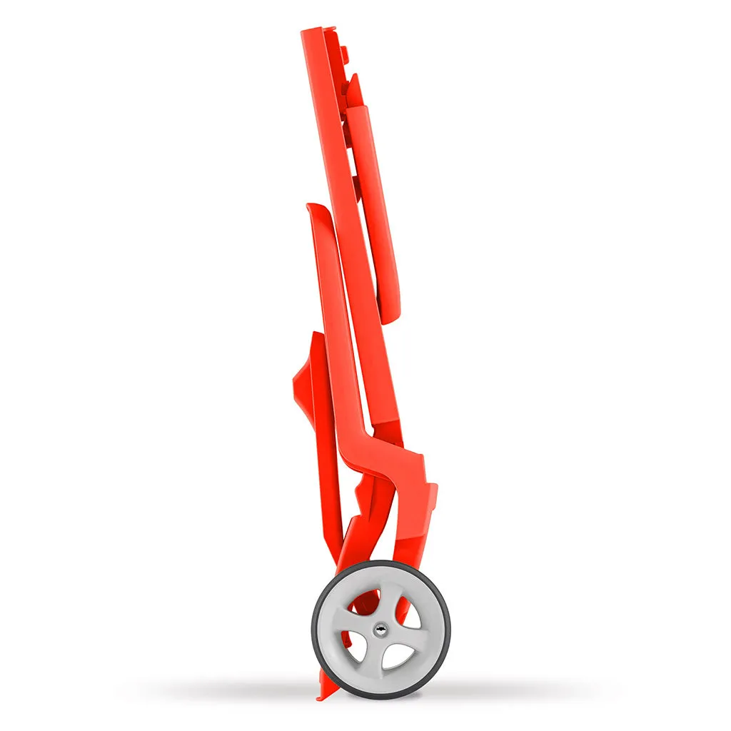 Kreher Strandstuhl klappbar mit Rädern rot Kunststoff Trolley