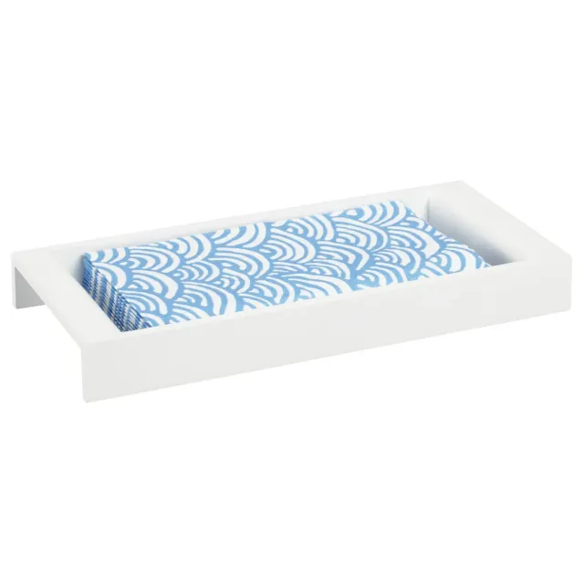 mDesign Kosmetiktablett Bambus weiß schmal
