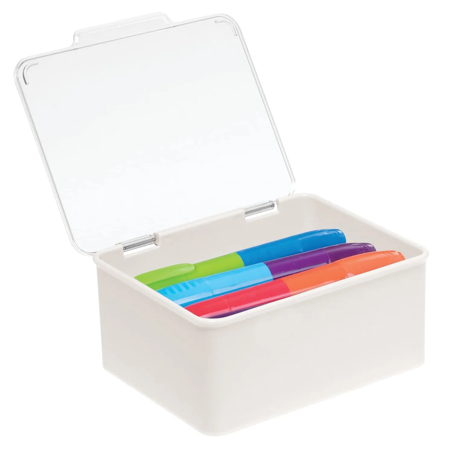 mDesign Aufbewahrungsbox Bastel Creme 2er-Set klein
