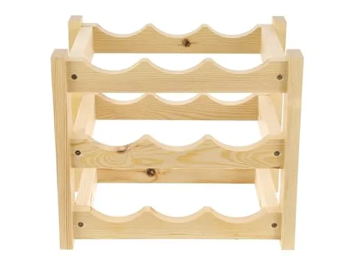 GoodFreshDecor Weinregal Holz für 9 Flaschen 34x24x29 cm Kiefer