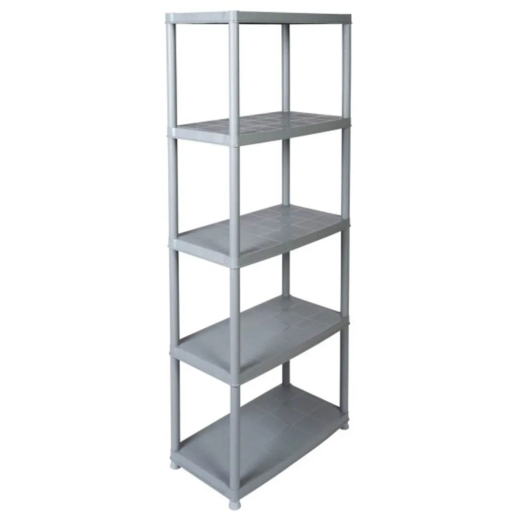 Kreher Platin 15 Zoll Kunststoffregal 3er Set Grau 5 Böden