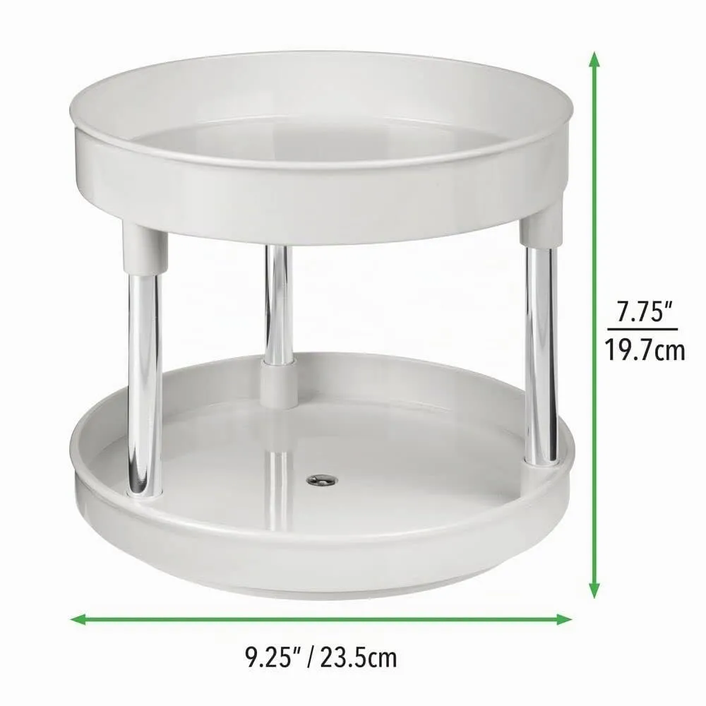 mDesign Lazy Susan Gewürzregal 2er-Set hellgrau drehbar