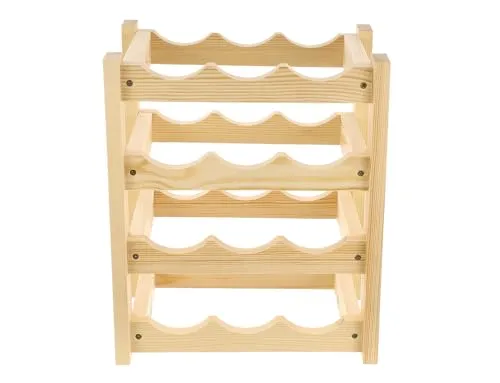 GoodFreshDecor Weinregal Holz 12 Flaschen Kiefer natur 34x24x40
