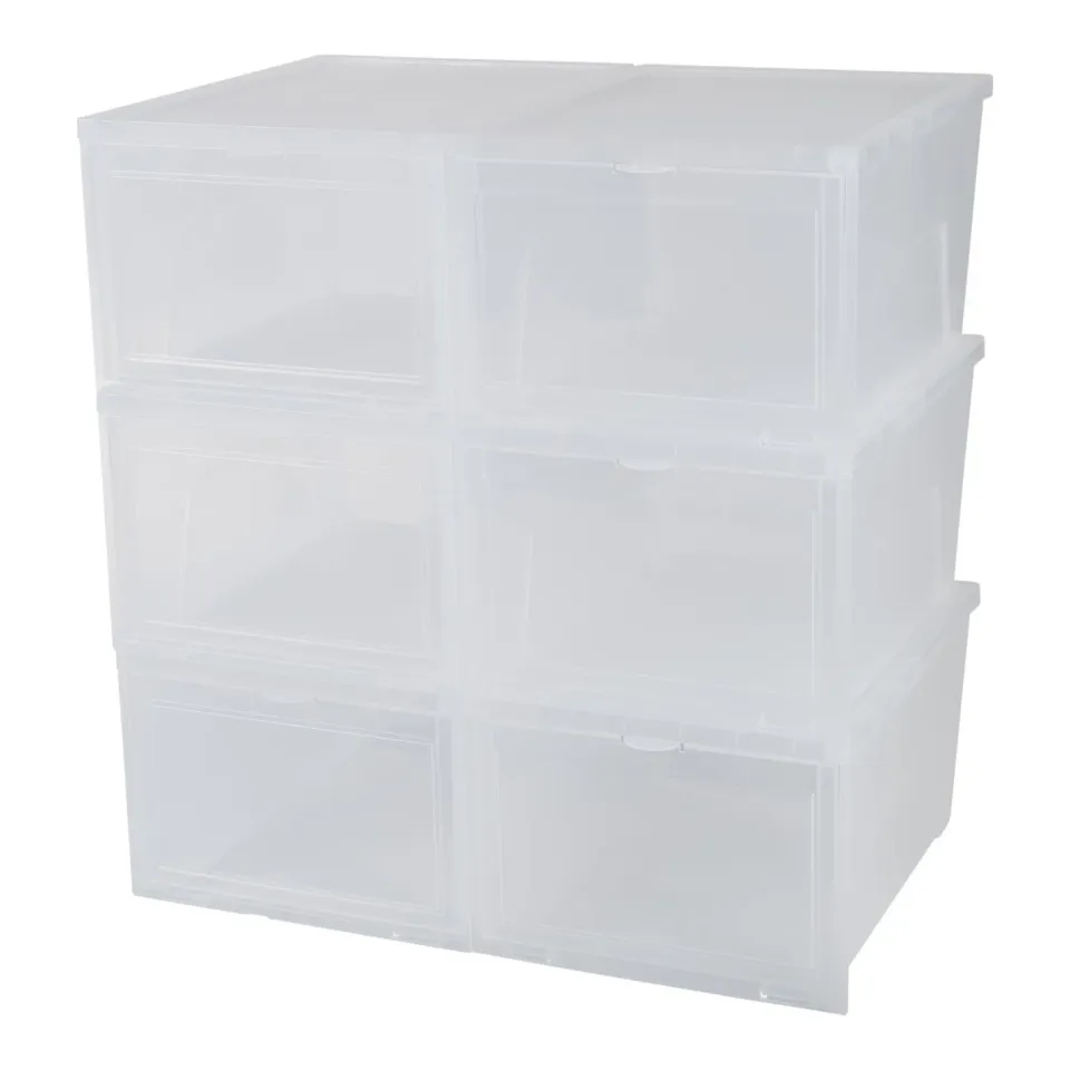 Iris Ohyama EUNS Schuhbox 6x14L transparent bis Größe 46