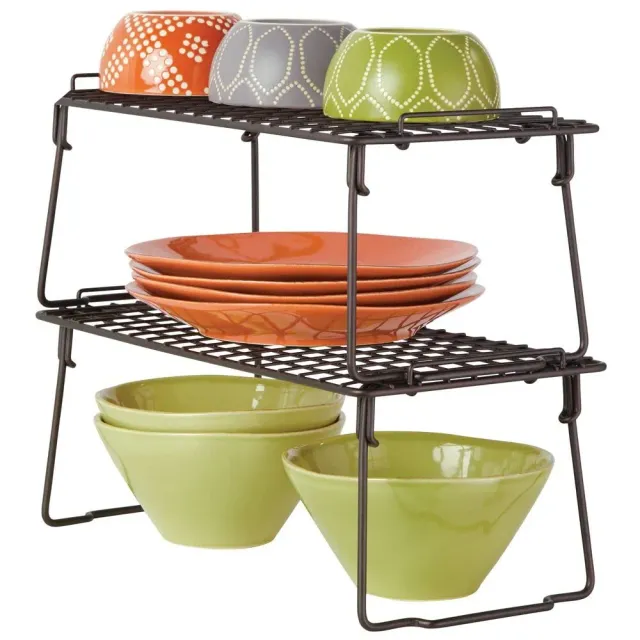mDesign Schrankregal stapelbar 2er-Set bronze Metall