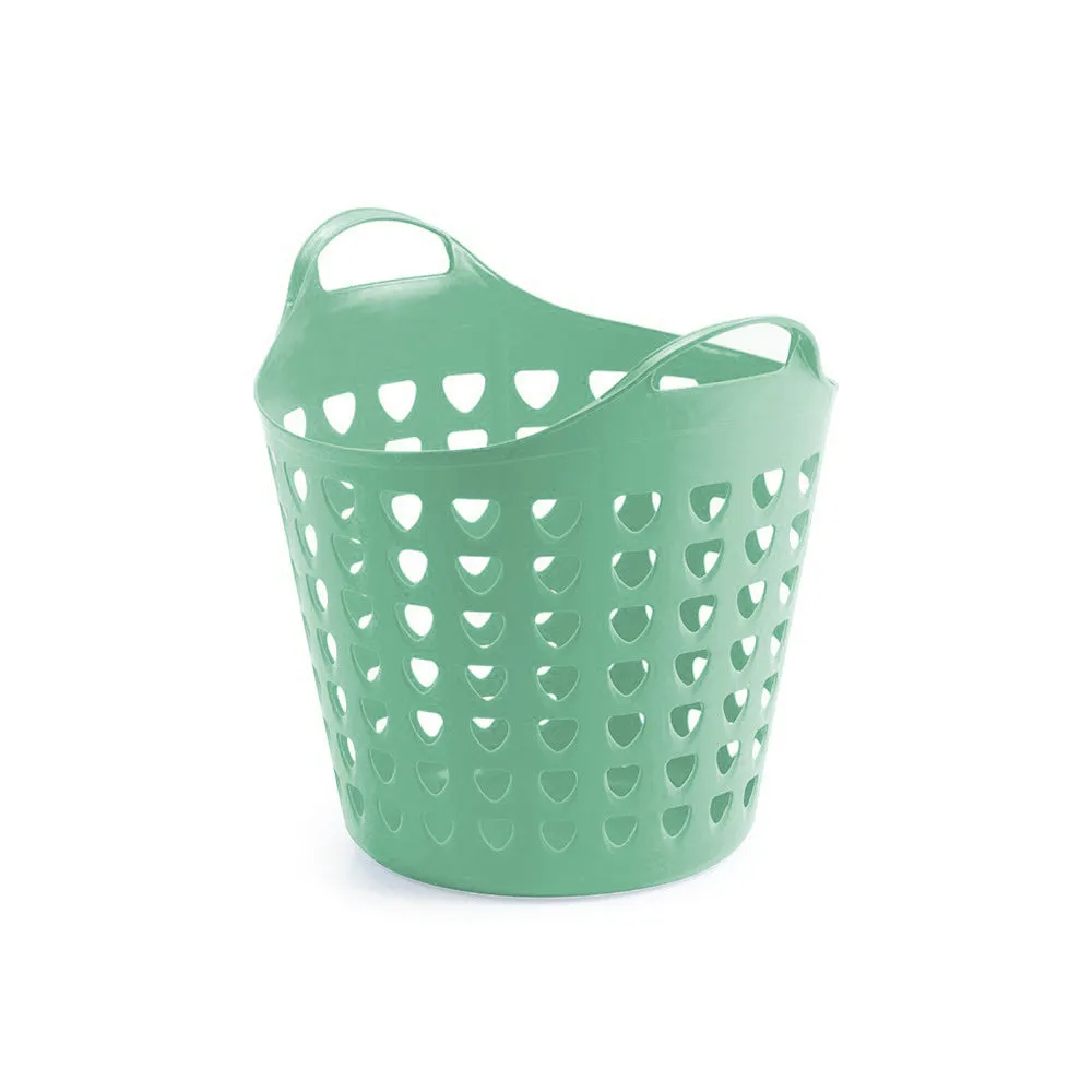 Kreher Flexi Korb 35 Liter gelocht grau mit Griffen
