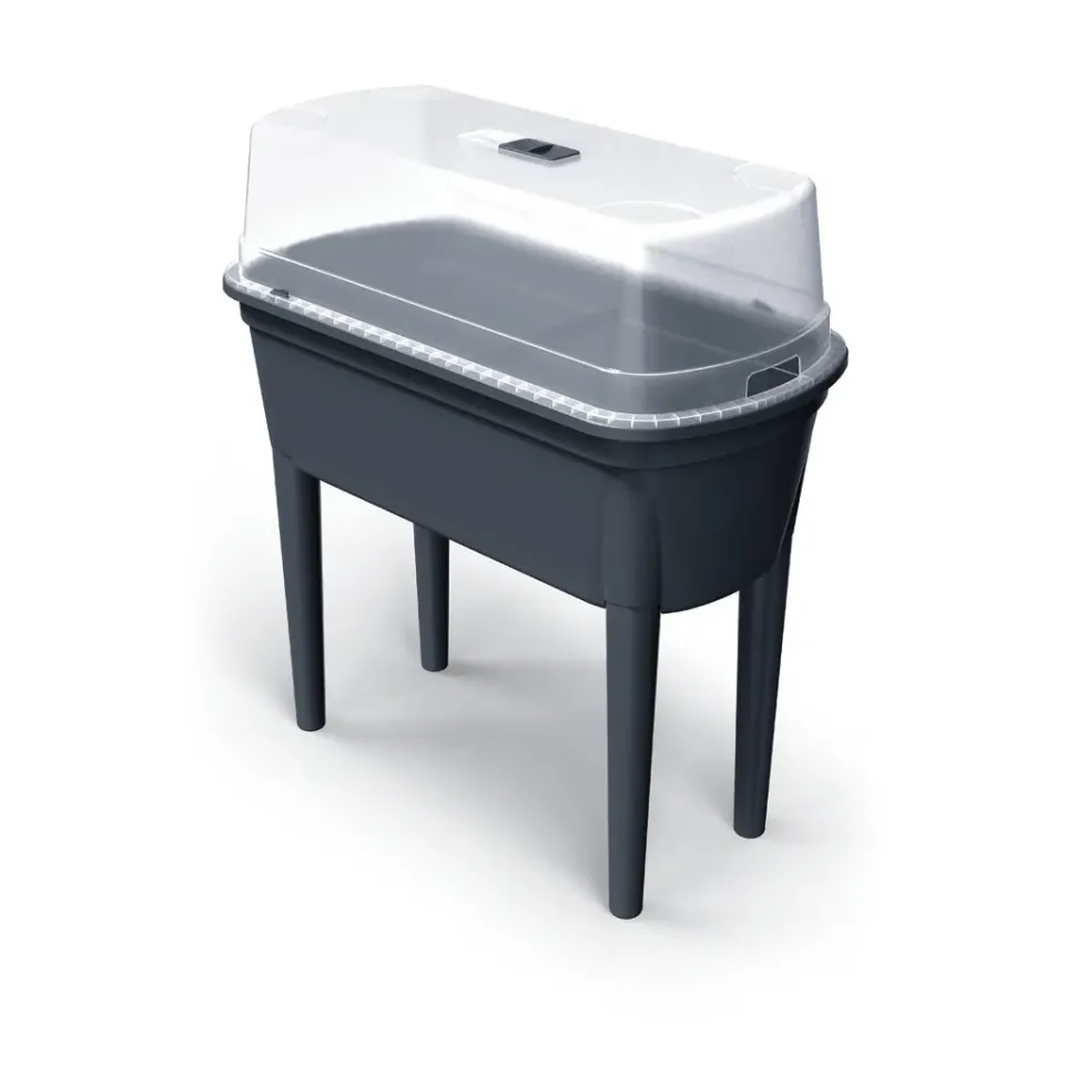 Kreher Bloomie XL Hochbeet mit Haube Anthrazit 50 Liter