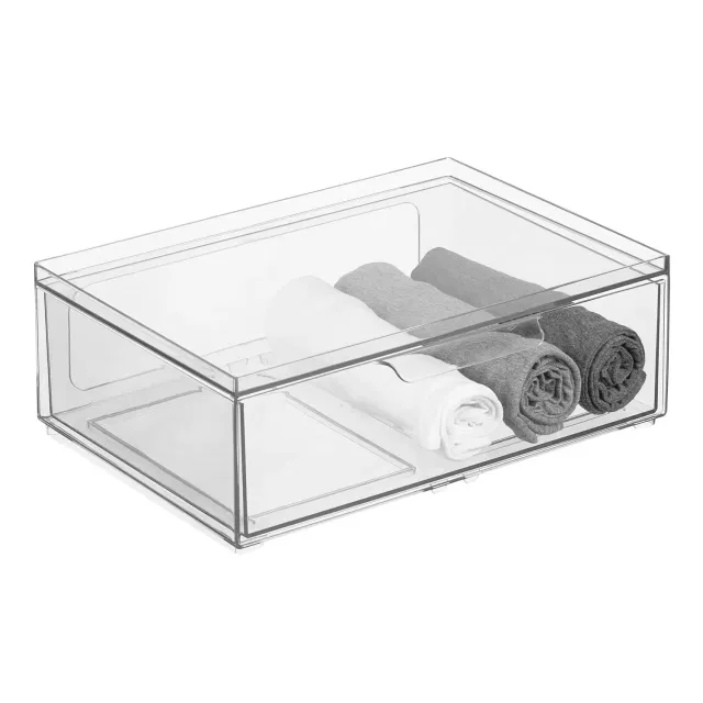 mDesign Schubladenbox Transparent Stapelbar