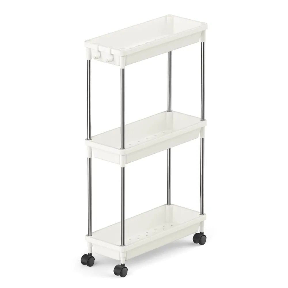 Lifewit Rollwagen Weiß 3 Etagen 16 cm schmal