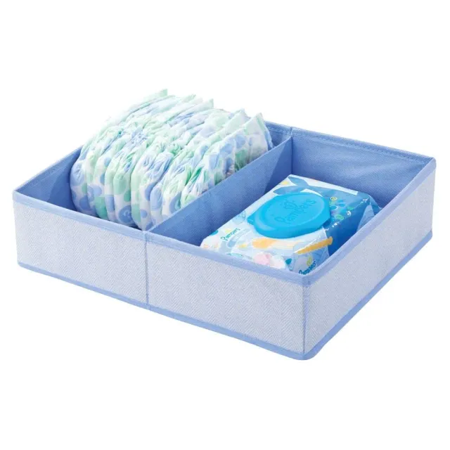 mDesign Baby Organizer Box blau mit 2 Fächern