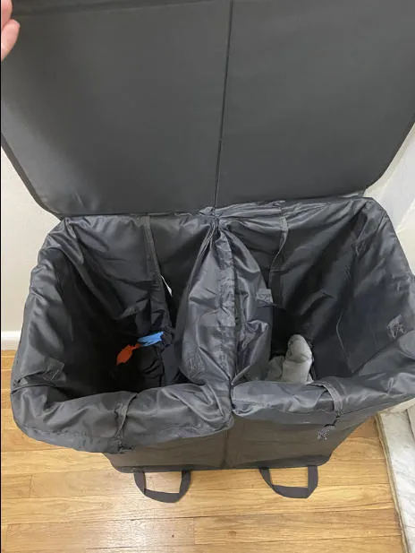 Lifewit Wäschekorb 136 L mit Deckel 2 Fächer Grau faltbar