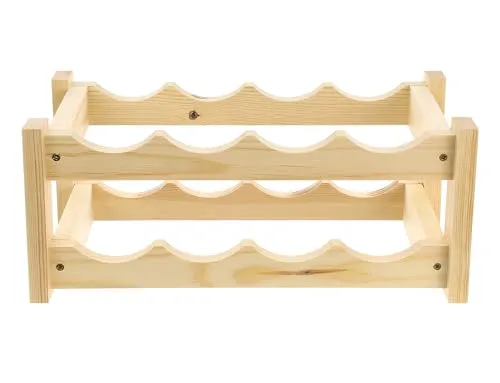 GoodFreshDecor Weinregal Holz für 8 Flaschen 43x24x17,5 cm Kiefer