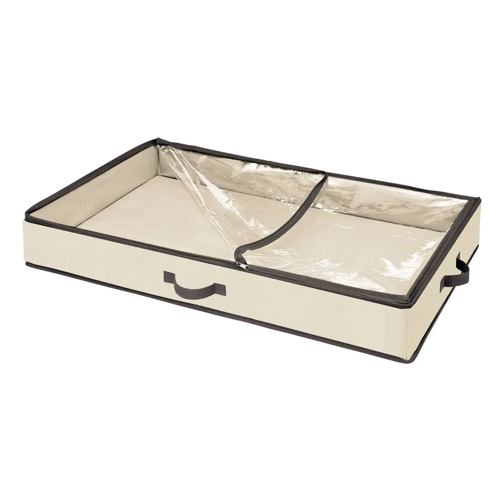 mDesign Unterbettkommode Unterbettbox creme espresso mit Deckel