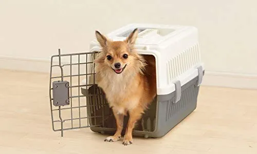 Iris Ohyama ATC-670 Transportbox Hund Katze grau 2-Türen