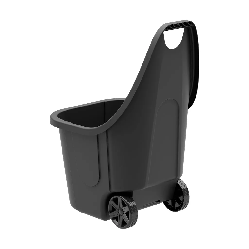 Kreher Gartenkarre Gartentrolley 60 Liter Schwarz recycelt