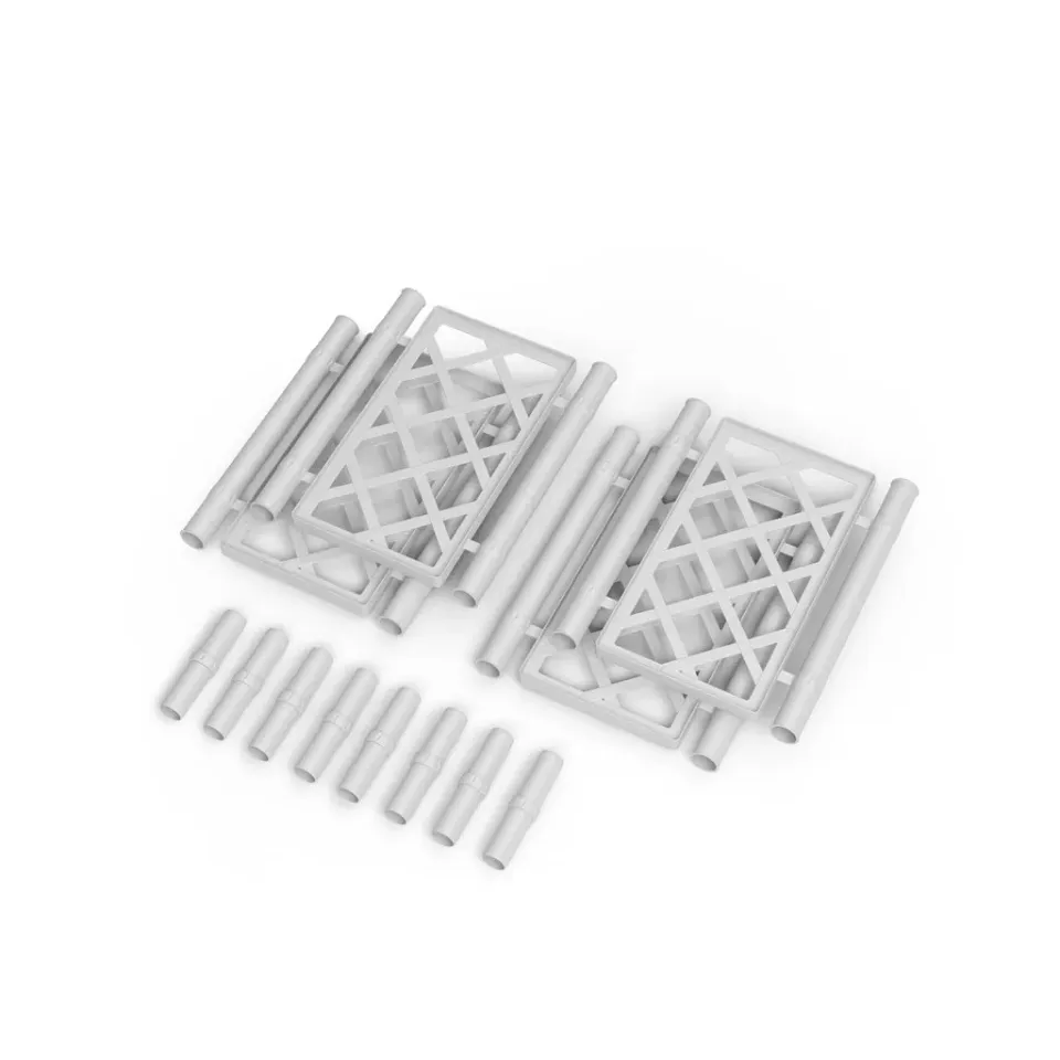 Kreher Spalierrückwand XL Weiß Schmal Rattan 2 Verbinder
