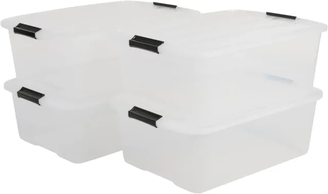 Iris Ohyama Top Box TB-30 Aufbewahrungsbox 30 L 4er-Set klar