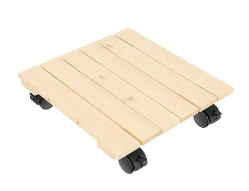 GoodFreshDecor Pflanzenroller 30x30x7,5 cm Holz mit Rollen