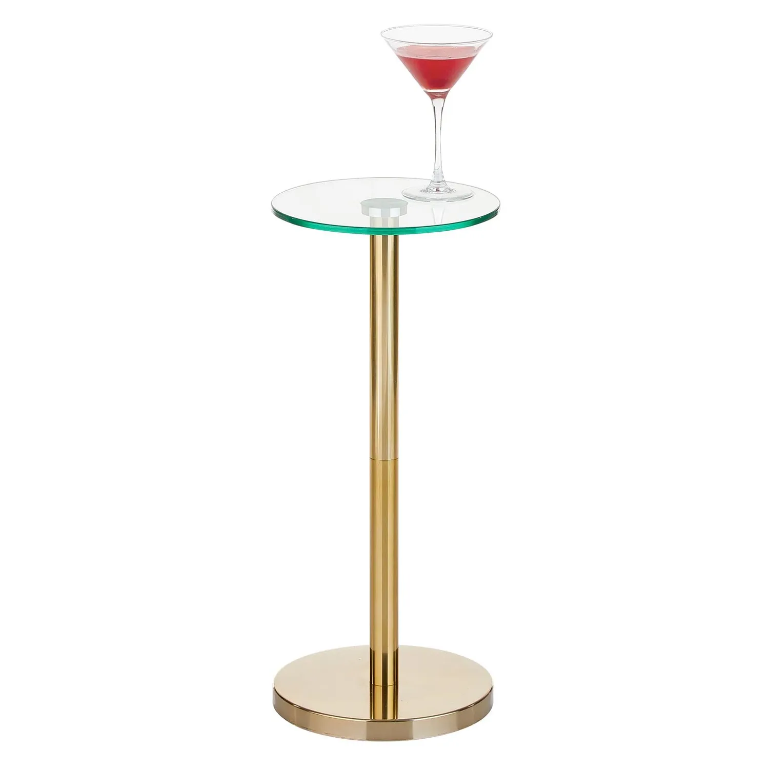 mDesign Beistelltisch Metall Glas 24,1 cm Mattschwarz
