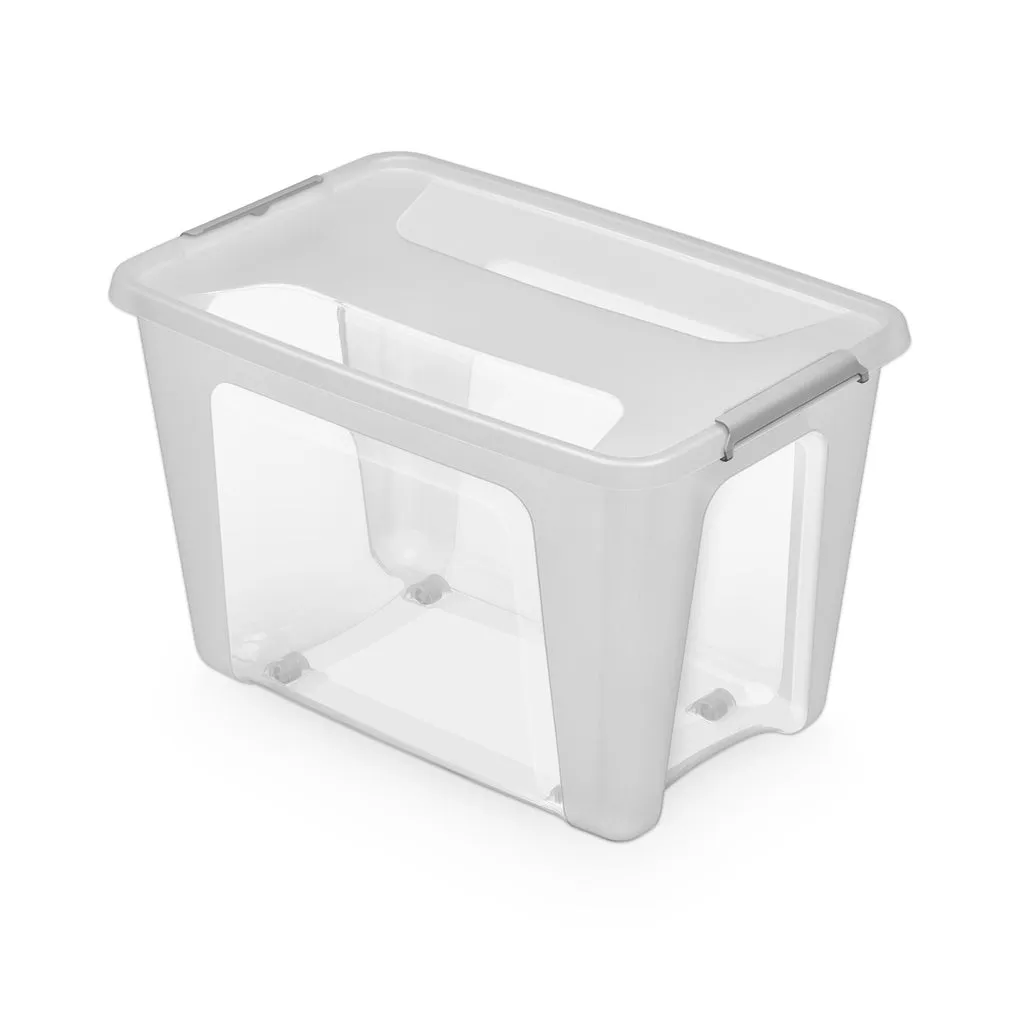 Kreher Prime Store 43L Aufbewahrungsbox Transparent Rollen stapelbar