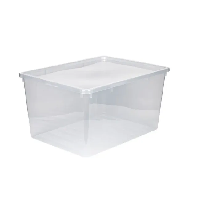 Kreher Basic Box Aufbewahrungsbox 130L Transparent Deckel