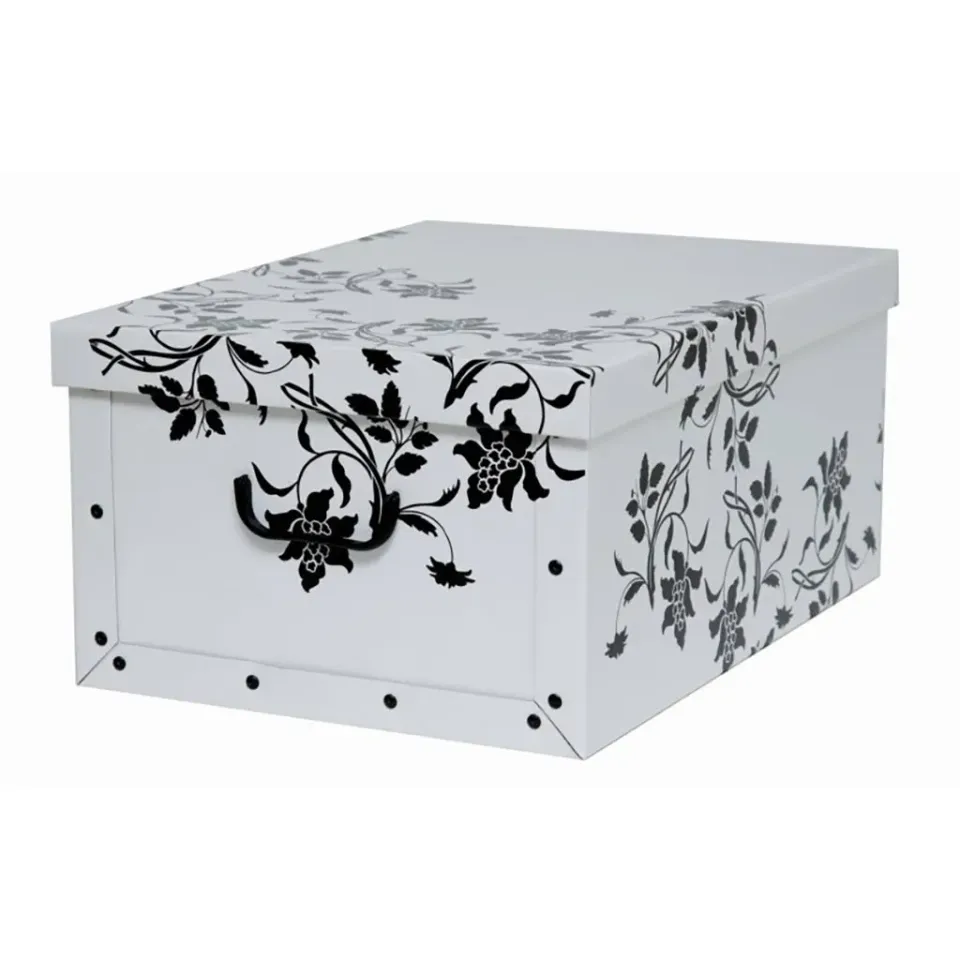 Kreher Dekokarton Blumen Barock Weiß 4er Set 40 Liter