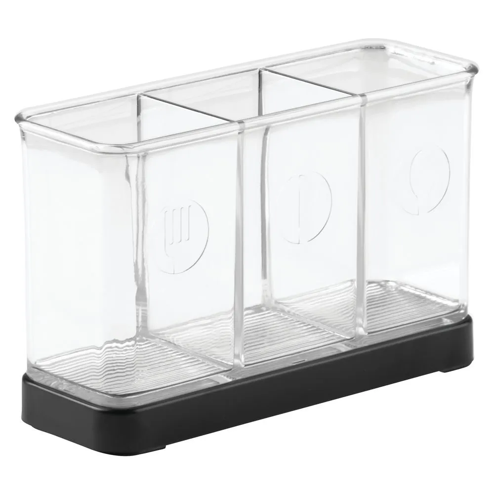 mDesign Besteckkorb stehend 2er-Set mattschwarz 19 cm