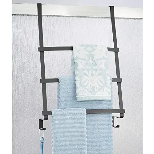 mDesign Türgarderobe Handtuchhalter dunkelgrau 3 Stangen