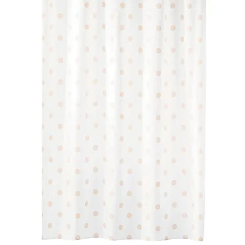 mDesign Duschvorhang Punkte rosa weiß 183x183 wasserabweisend