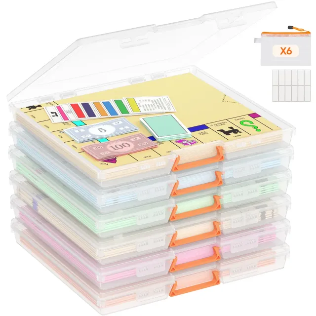 Lifewit Aufbewahrungsbox A4 6er Transparent 33cm stapelbar