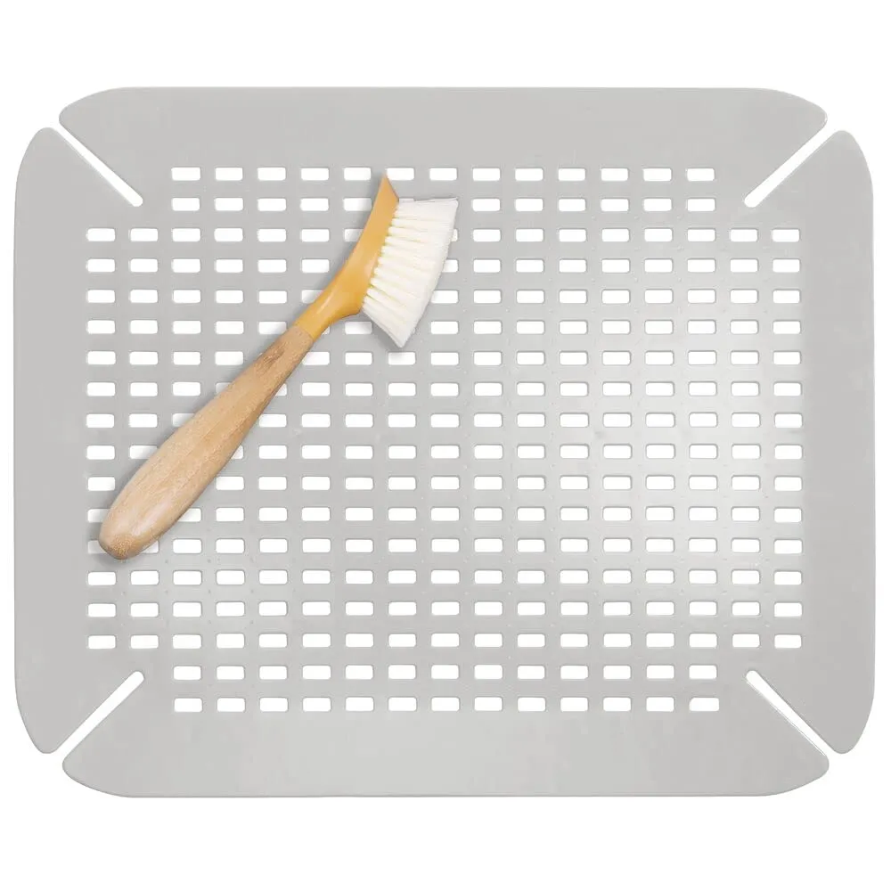 mDesign Spülbeckenmatte Grau 35,6x40,6 cm 2 Stück