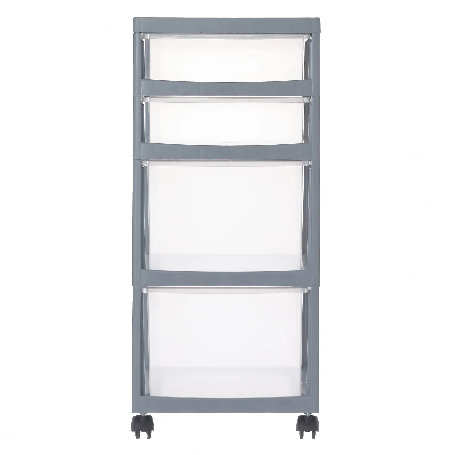 Iris Ohyama DC-322 Schubladenbox mit Rollen grau BPA-frei