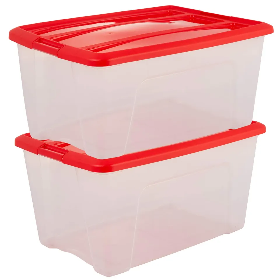 Iris Ohyama New Top Box NTB-30 Aufbewahrungsbox Schwarz 45L 2er