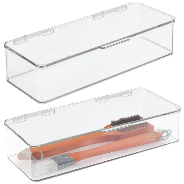 M Design Vorratsbox Klappdeckel Kühlschrankbox 2er-Set durchsichtig