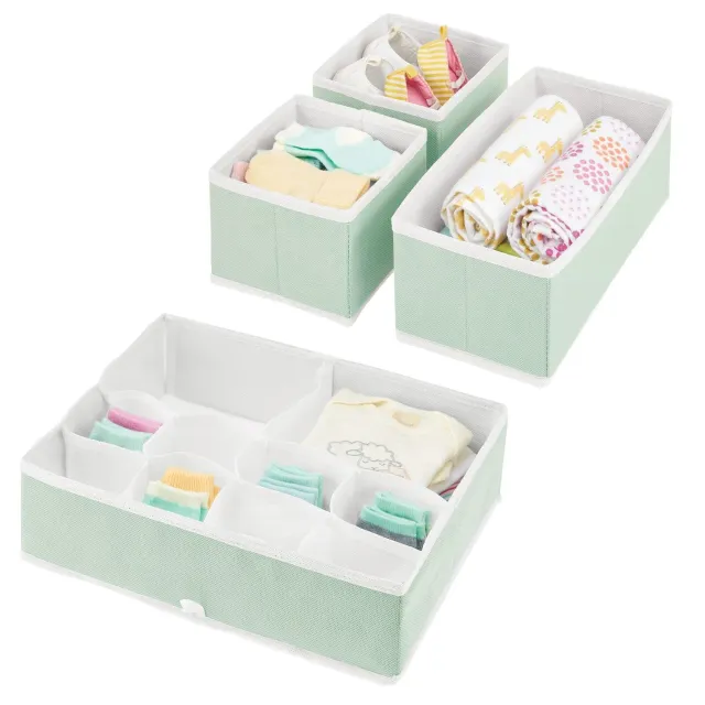 mDesign Schubladen Organizer 4er-Set mintgrün Stofbox