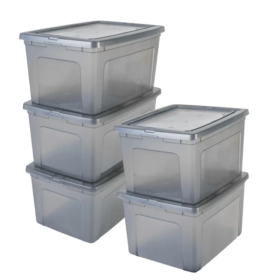 Iris Ohyama MCB-50 Aufbewahrungsbox 50L 5er-Set grau