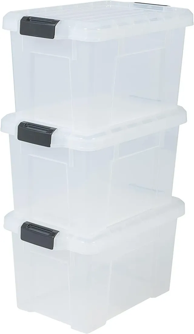Iris Ohyama SK-210 Box 21L 3er-Set klar mit Deckel