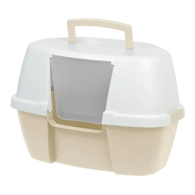 Iris Ohyama CLH-14C Eckkatzenklo mit Haube Beige geruchsneutral