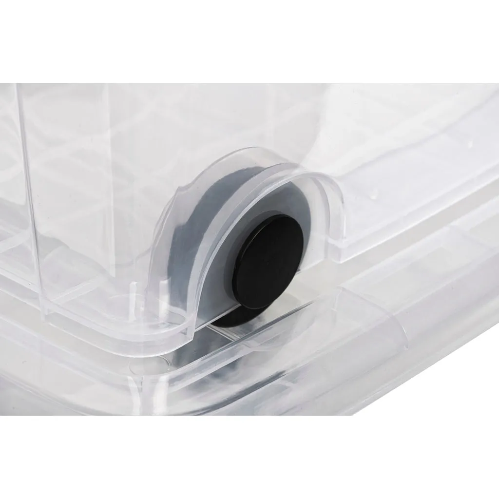 Kreher Unterbettbox 30 Liter transparent 2er Pack mit Rollen