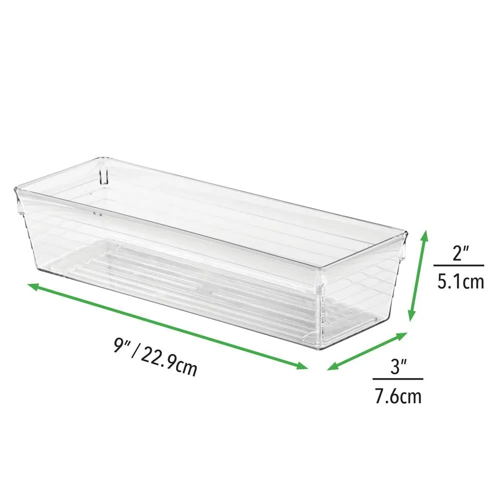 mDesign Besteckkasten Transparent Schubladenbox Kunststoff 6 Stück Box