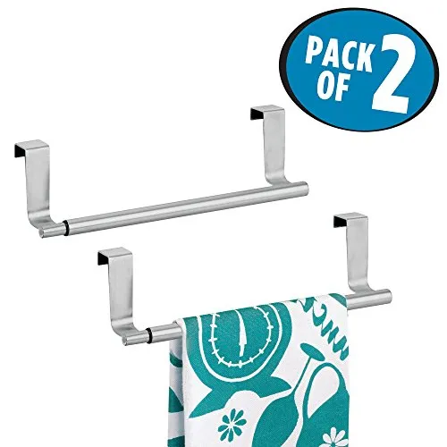 mDesign Handtuchhalter Teleskop 2er-Set Edelstahl silber