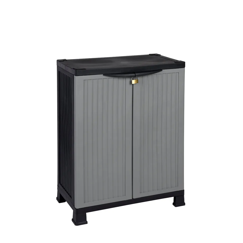 Kreher Noble Kunststoffschrank grau-schwarz 68x40x92 cm abschließbar