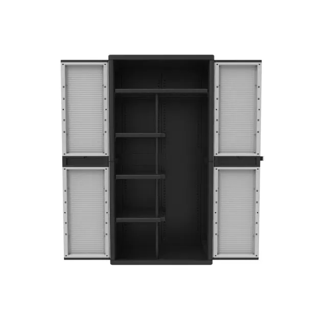 Kreher Jumbo Spindschrank Kunststoffschrank Grau-Schwarz